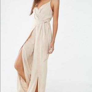 Split leg wrap jumpsuit
